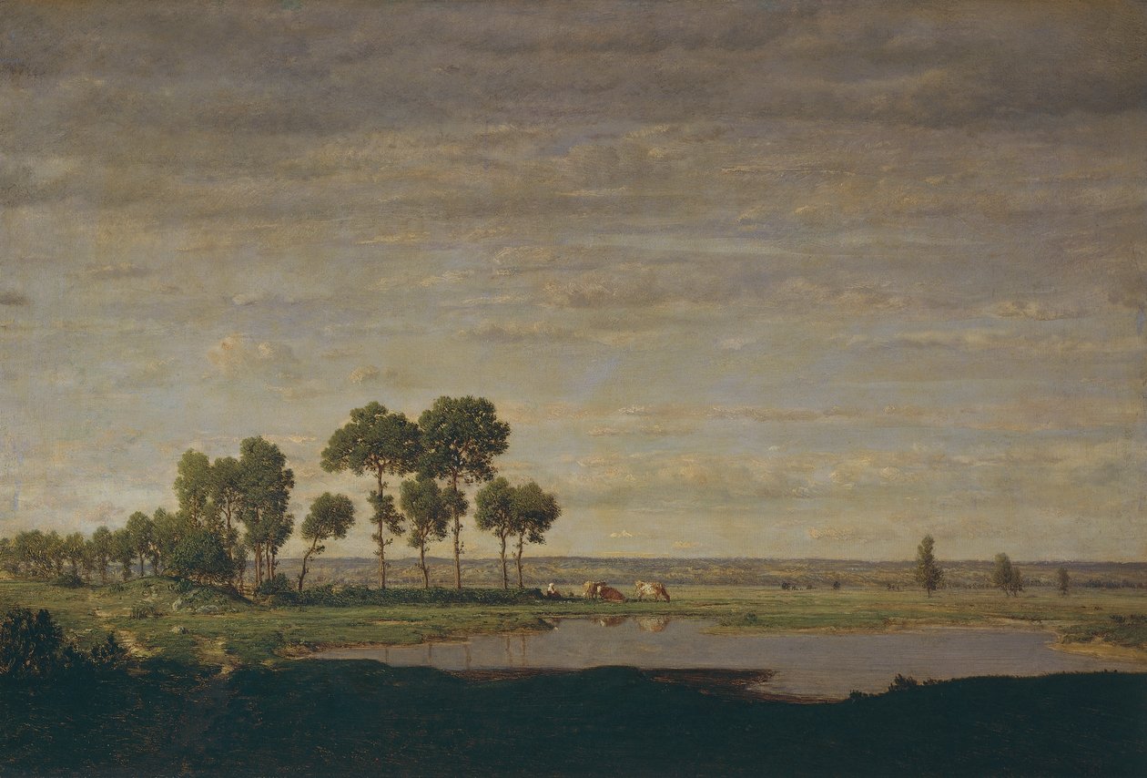 Frühling, Teich von Theodore Rousseau
