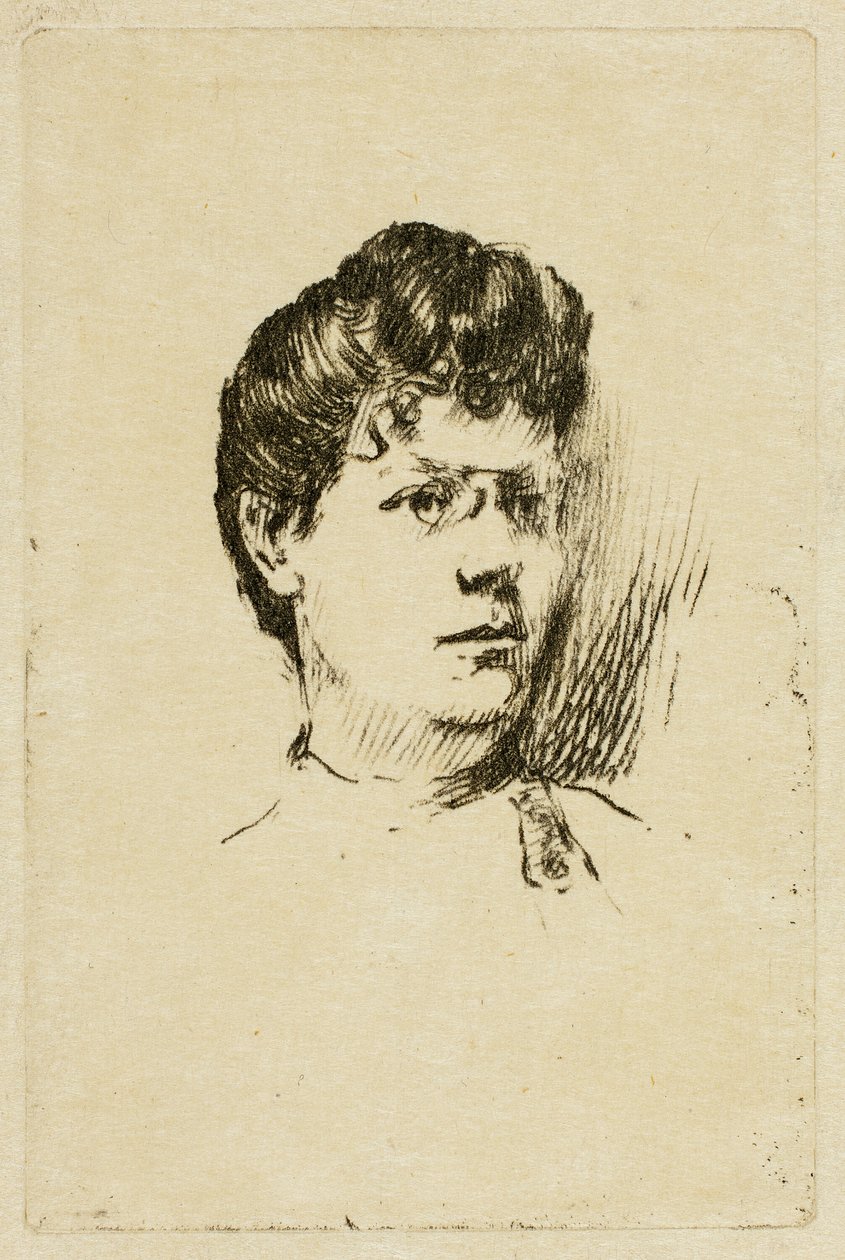 Skizze eines Frauenkopfes von Theodore Roussel
