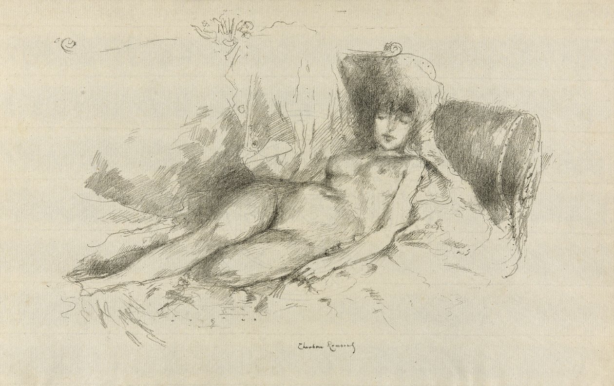 Studie vom Akt, schlafende Frau von Theodore Roussel