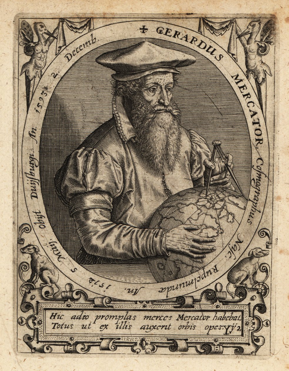 Gerardus Mercator, Geograph von Theodore de Bry