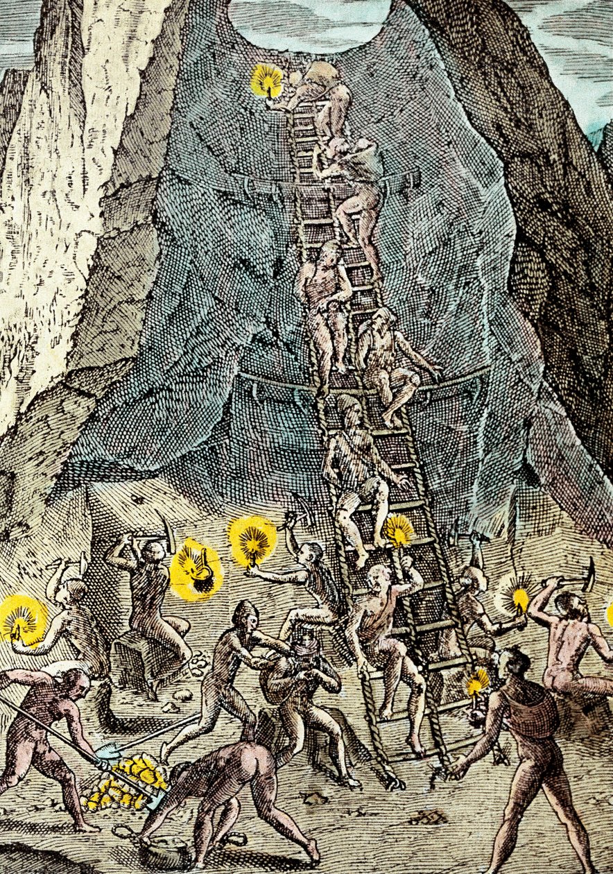 Goldmine in Potosi, Bolivien von Theodore de Bry