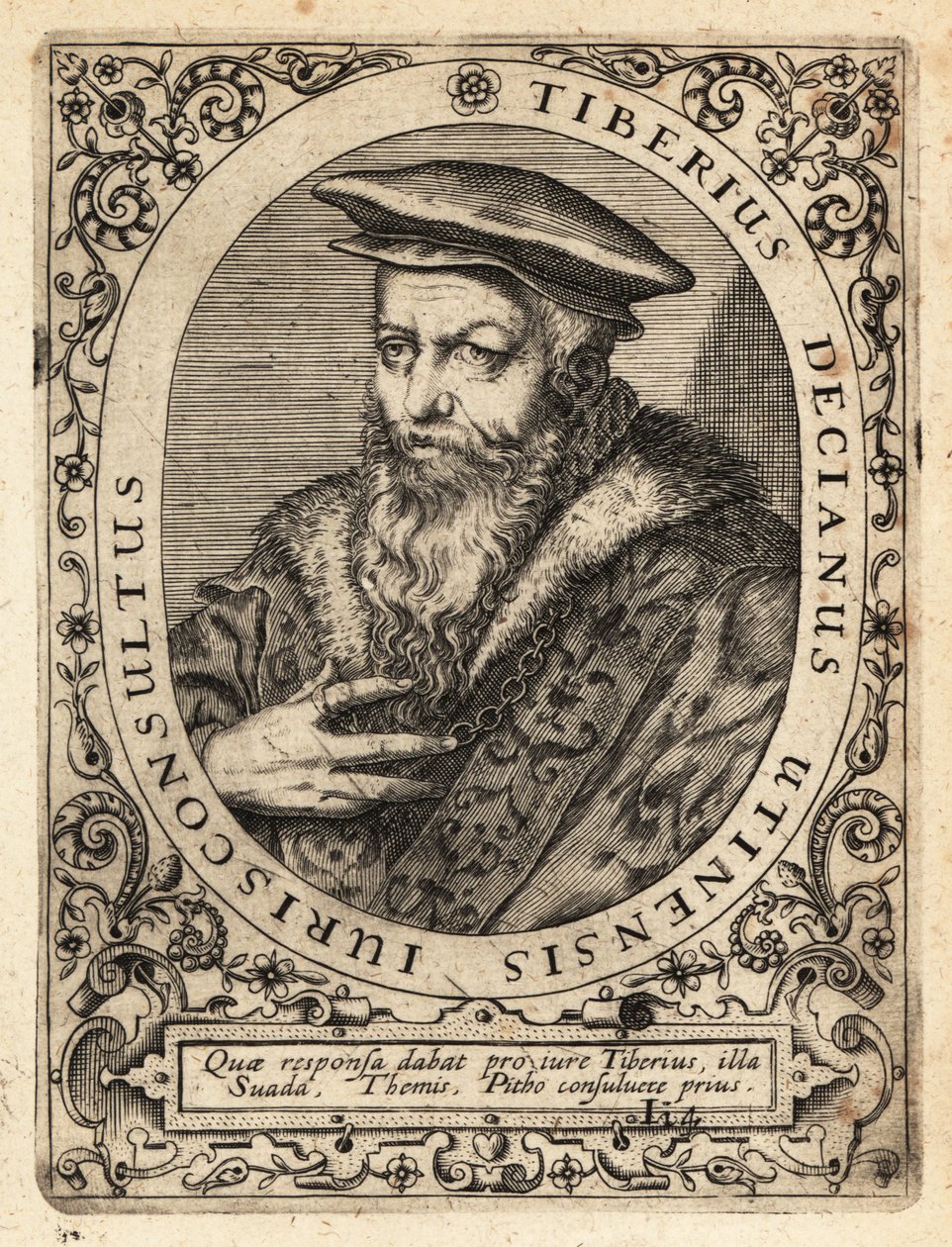 Tiberio Deciani, italienischer Jurist von Theodore de Bry