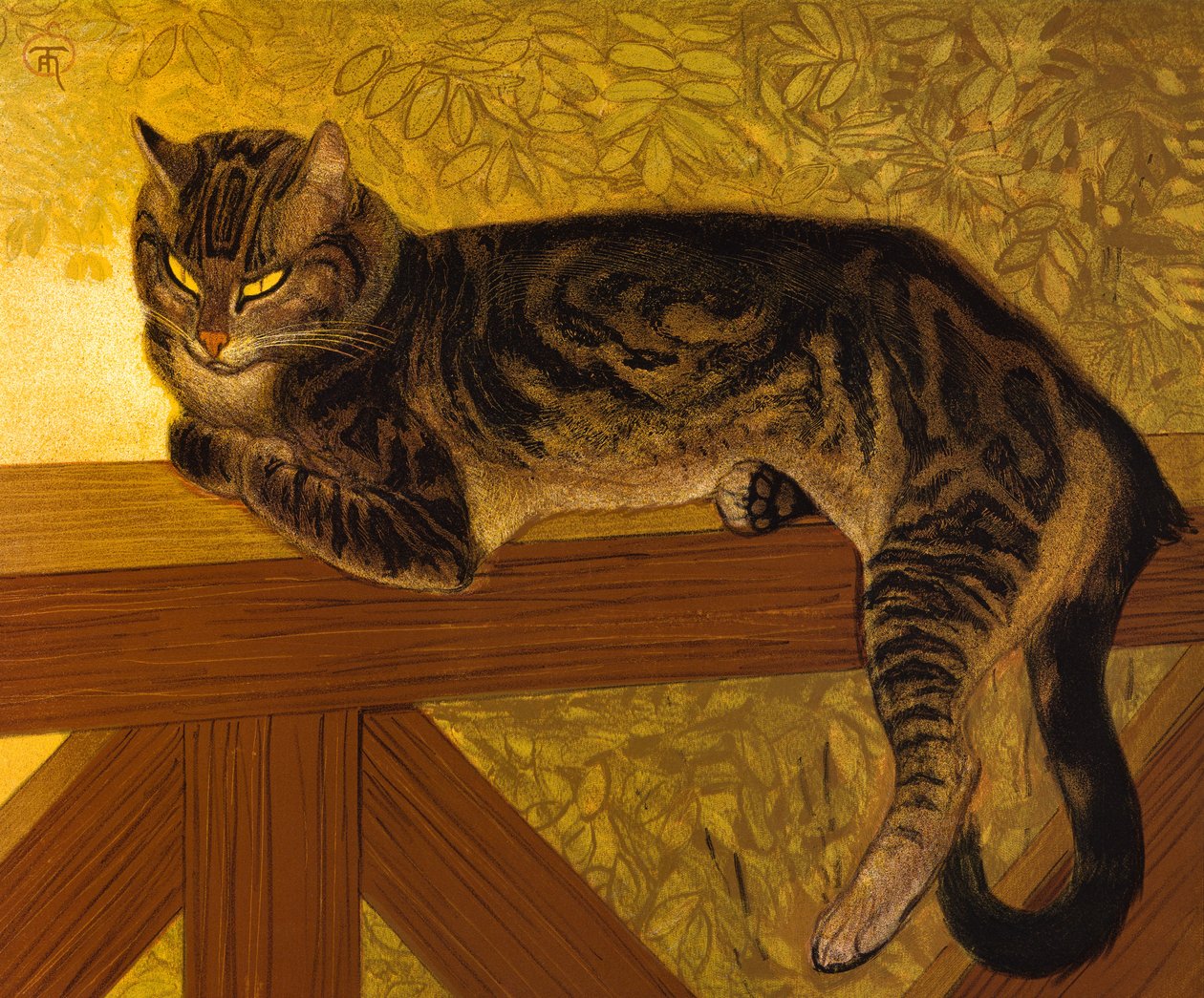 Sommer, Katze auf einer Balustrade, 1909 von Théophile Alexandre Steinlen