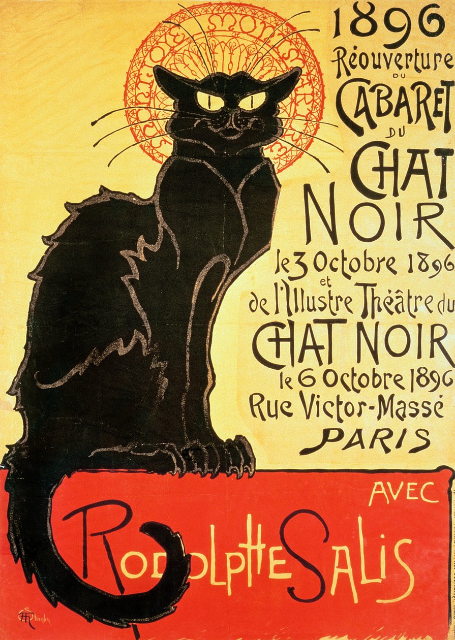 Wiedereröffnung des Chat Noir Cabaret, 1896 von Théophile Alexandre Steinlen
