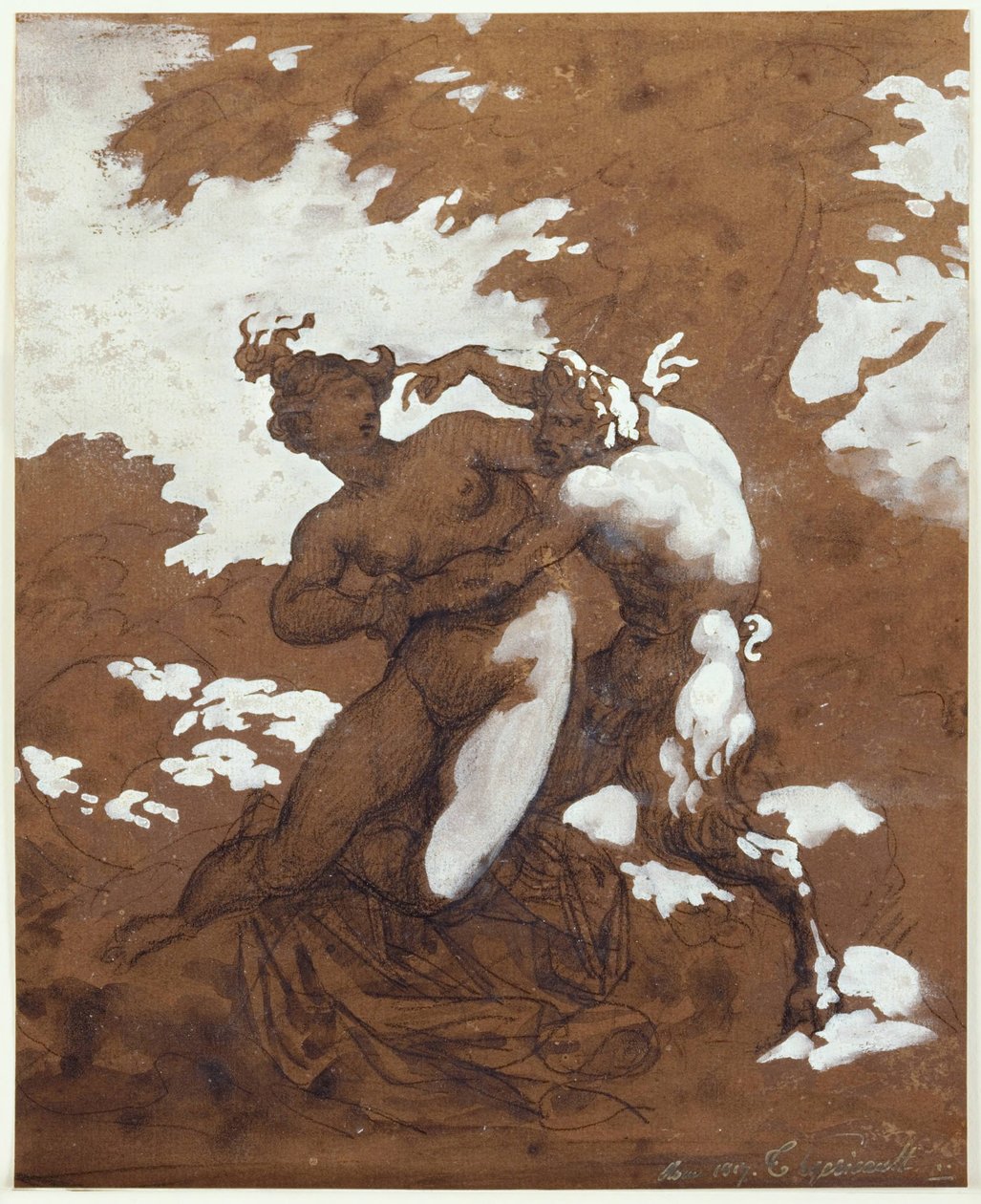 Satyr und Nymphe, 1817 von Theodore Gericault