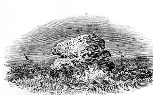 Ein Felsen mit Booten aus Geschichte der britischen Vögel, ca. 1804 von Thomas Bewick