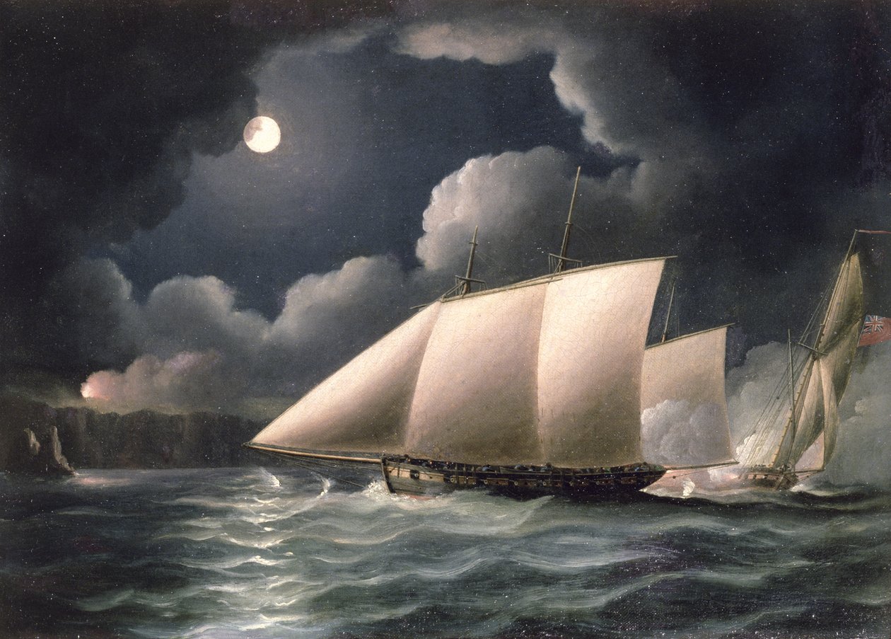 Schmuggler und Revenue Cutter von Thomas Buttersworth