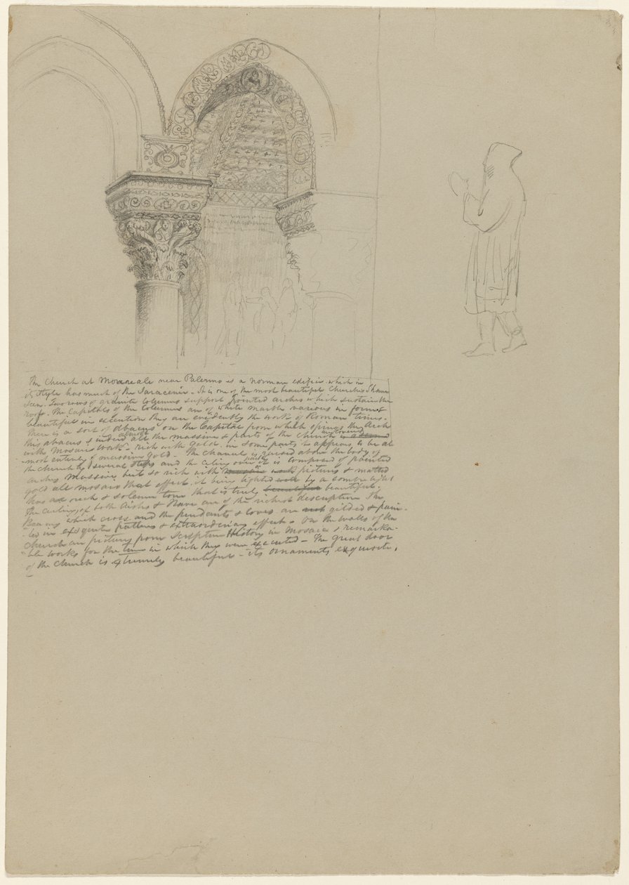 Details der Kapitelle in der Kirche von Monreale, 1842 von Thomas Cole