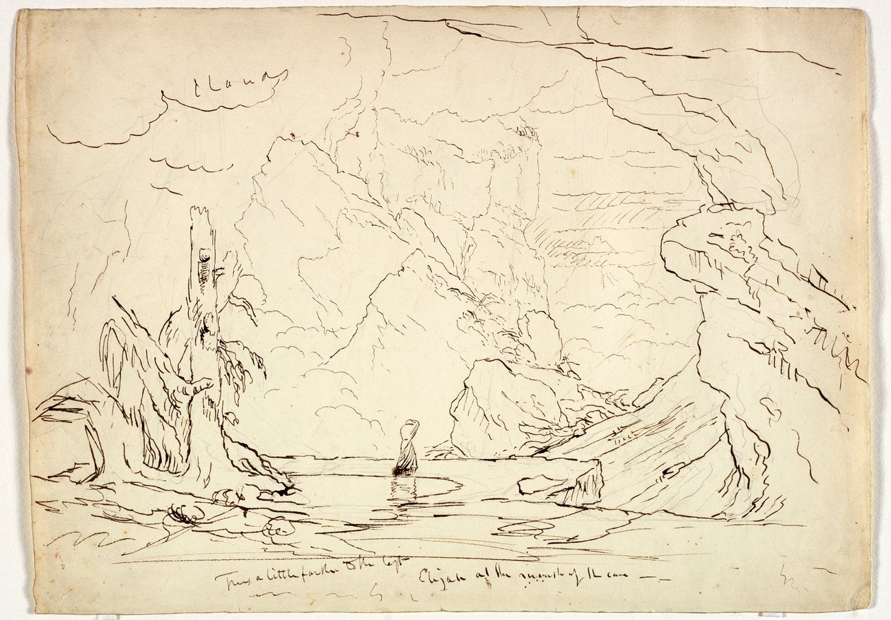 Elija am Eingang der Höhle, ca. 1829 von Thomas Cole