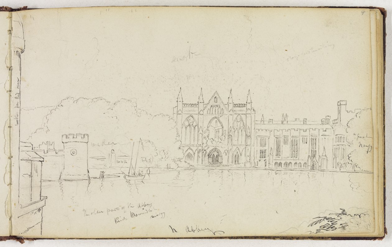 Newstead Abbey, Nottinghamshire, England, ca. 1830 von Thomas Cole