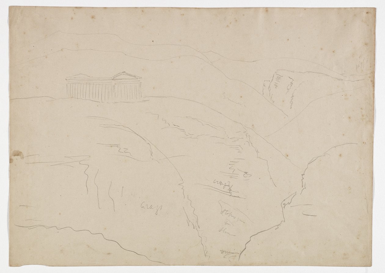 Tempel in Segesta, Sizilien, 1842 von Thomas Cole
