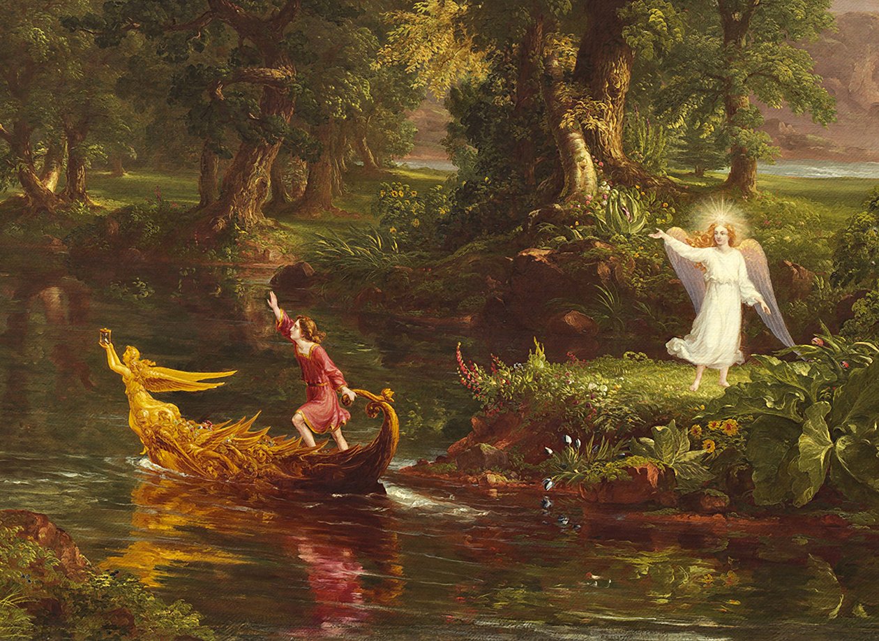 Die Reise des Lebens: Jugend (Detail), 1842 von Thomas Cole