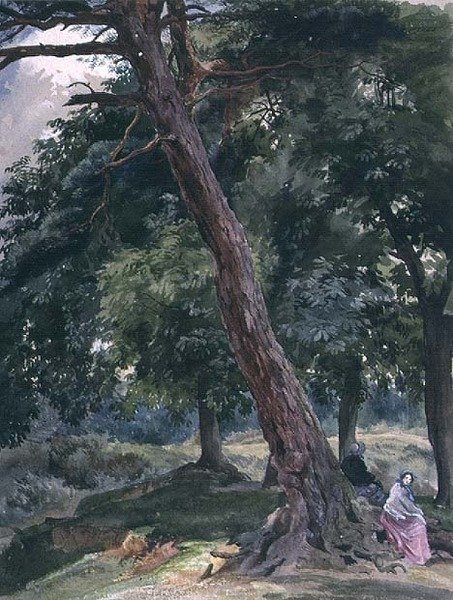 Landschaft mit Bäumen und Figuren von Thomas Collier