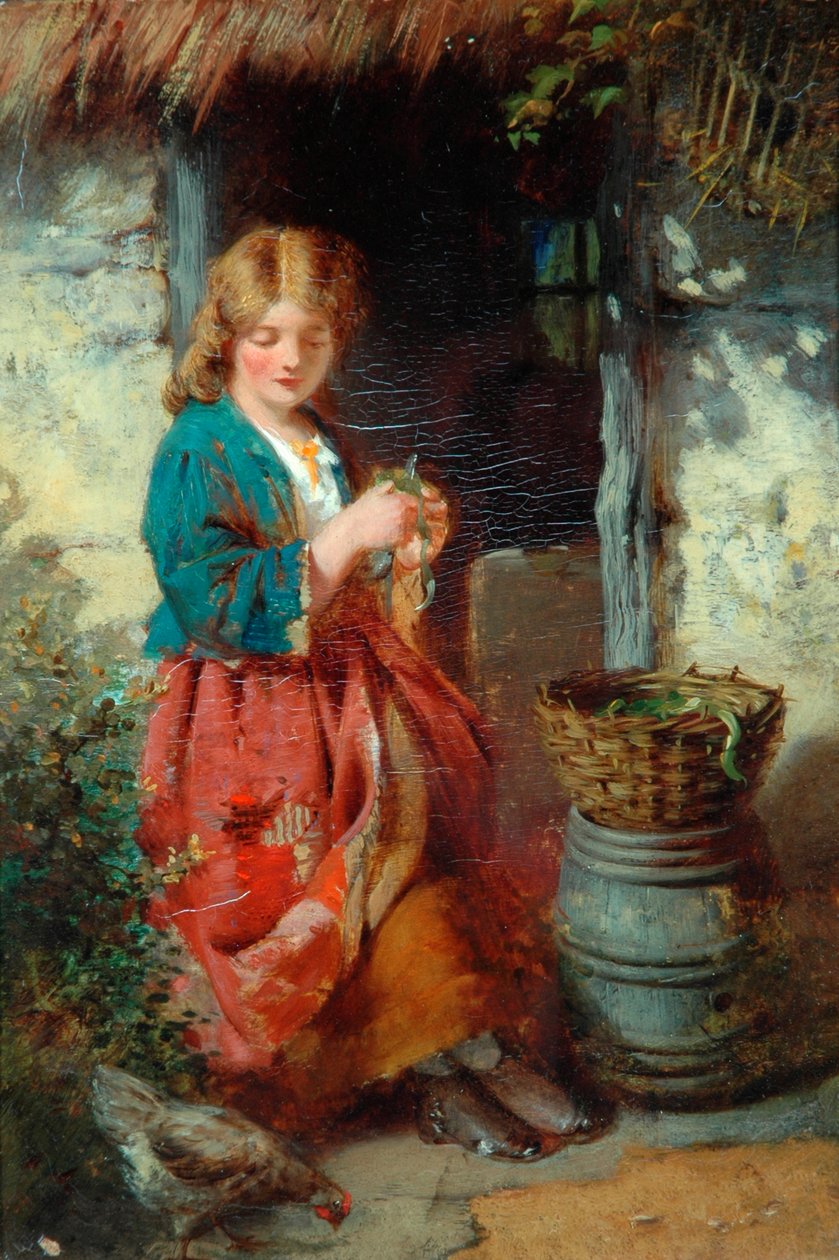 Frau an einer Hüttentür von Thomas Faed