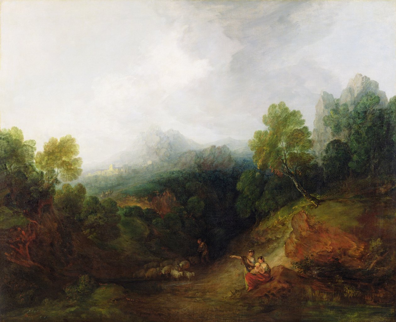 Ein Bergtal mit rustikalen Figuren, ca. 1773-7 von Thomas Gainsborough