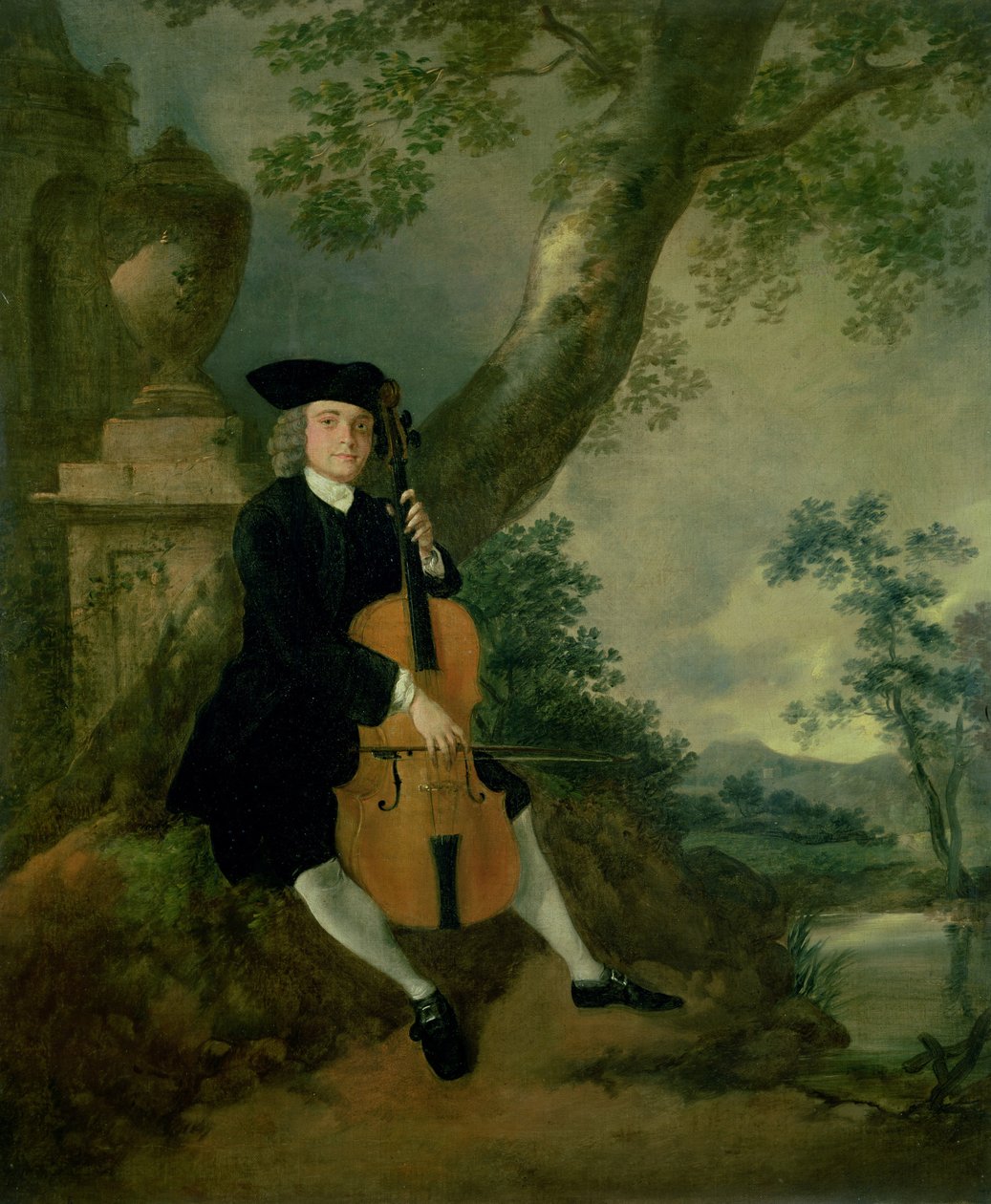 Der Pfarrer John Chafy spielt Cello von Thomas Gainsborough