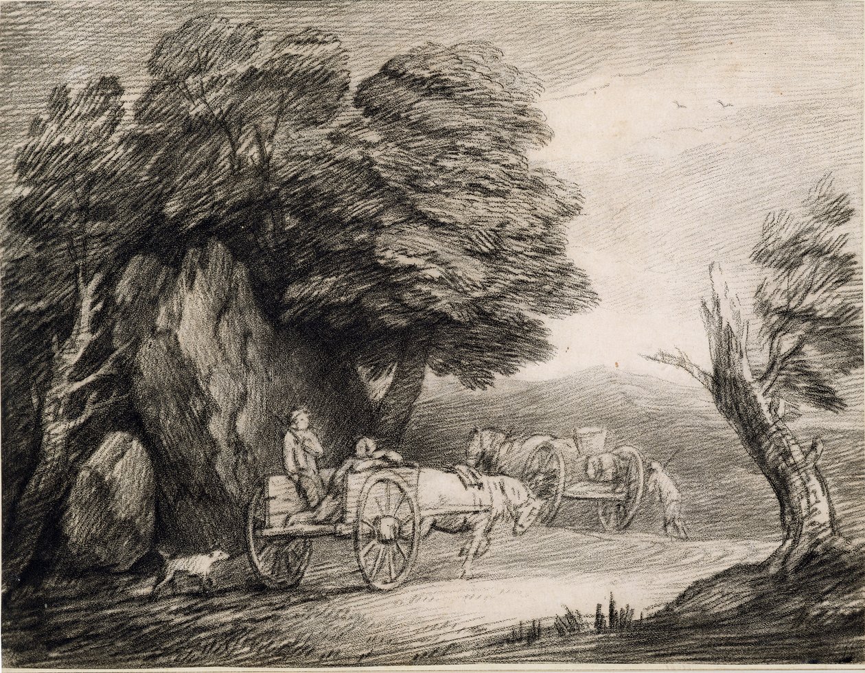 Waldlandschaft mit Karren und Figuren von Thomas Gainsborough