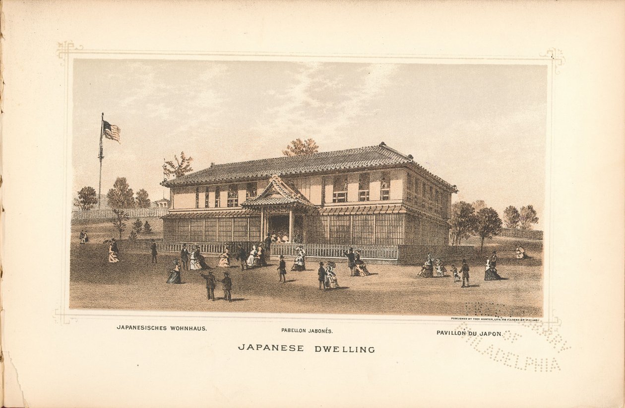 Japanische Behausung, aus "Centennial Portfolio" von Thompson Westcott, 1876 von Thomas Hunter