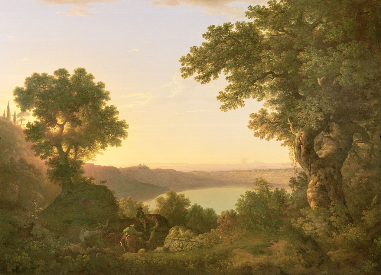 Der Albaner See, Italien, 1777 von Thomas Jones