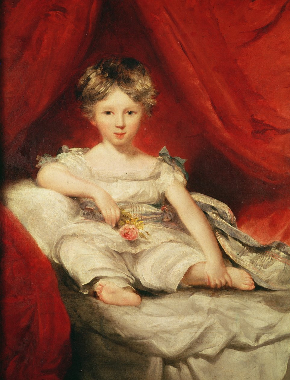 Kleines Mädchen mit einer Rose von Thomas Lawrence