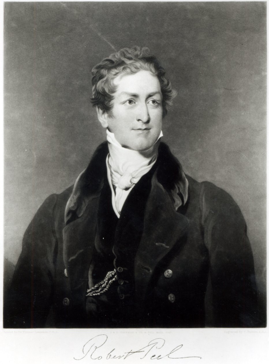 Porträt von Sir Robert Peel (1788-1850), graviert von C. Turner von Thomas Lawrence