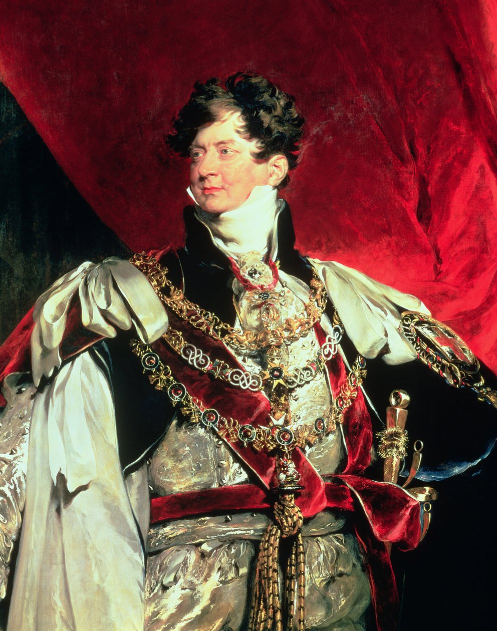 Der Prinzregent, später Georg IV. (1762-1830) in seinen Garter-Roben (Detail) von Thomas Lawrence