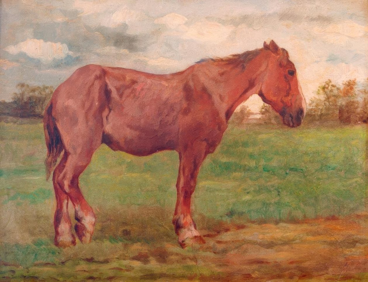 Arbeitspferd vor Landschaft von Thomas Ludwig Herbst