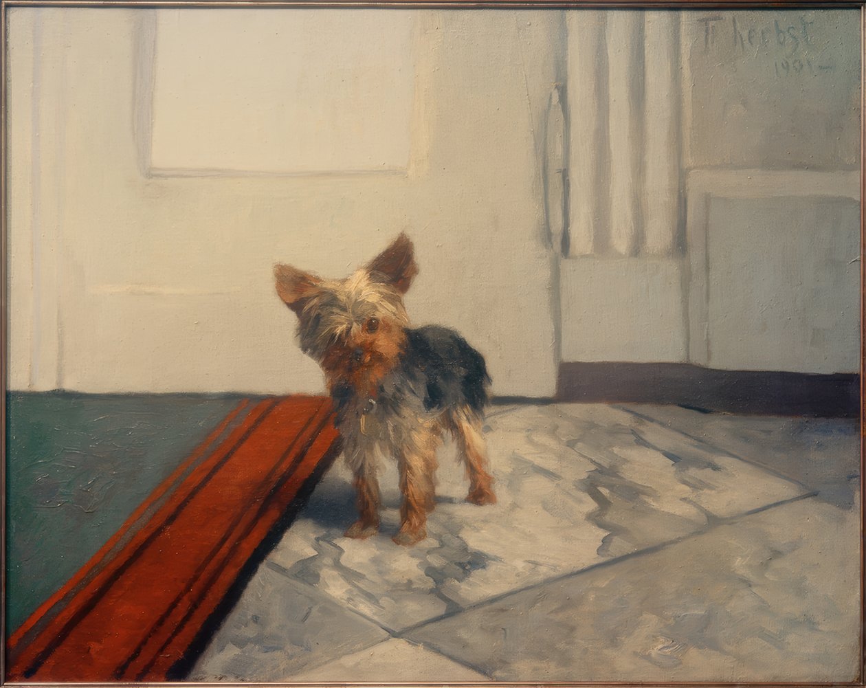 Kleiner Hund im Flur von Thomas Ludwig Herbst