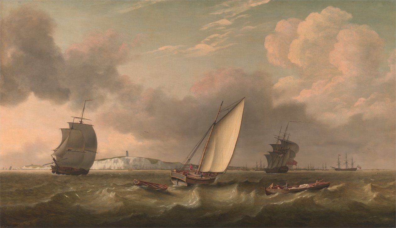 Ein Paketboot unter Segeln in einer Brise vor dem South Foreland von Thomas Luny