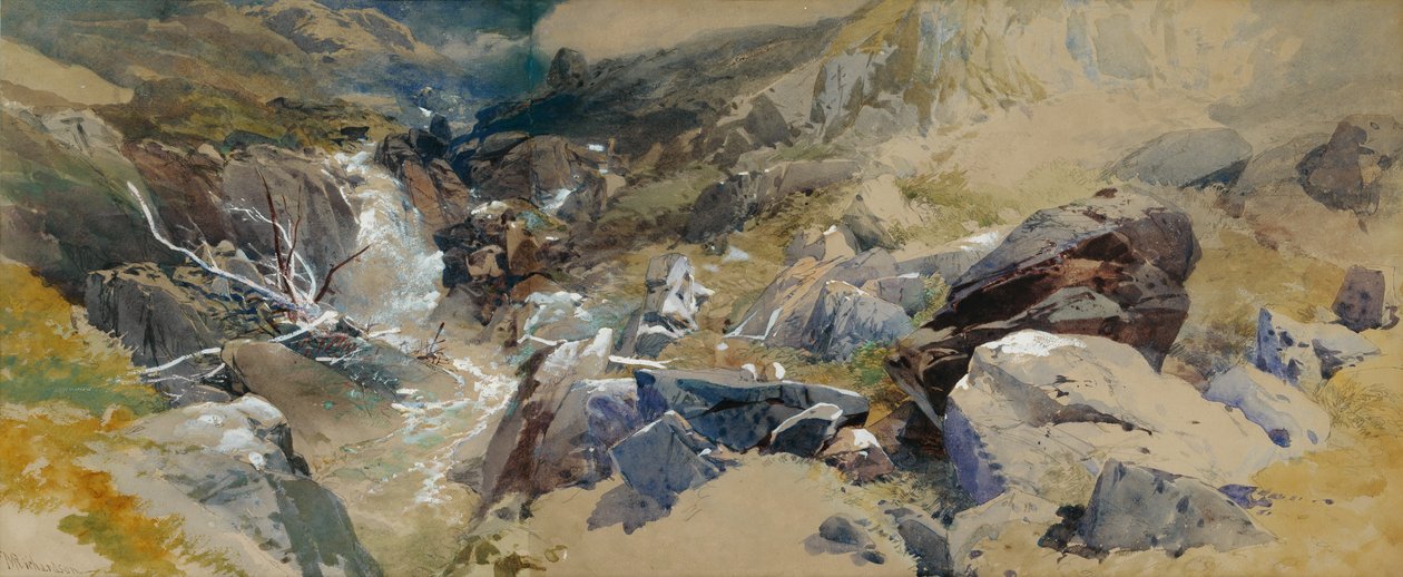 Ein felsiger Bach in Schottland von Thomas Miles II Richardson