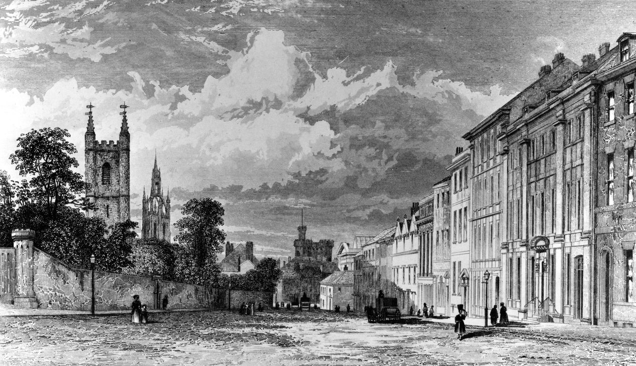 Westgate Street, Newcastle-upon-Tyne, graviert von William Collard, 1842 von Thomas Miles Richardson