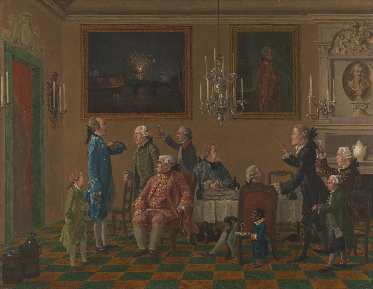 Britische Gentlemen im Haus von Sir Horace Mann in Florenz von Thomas Patch