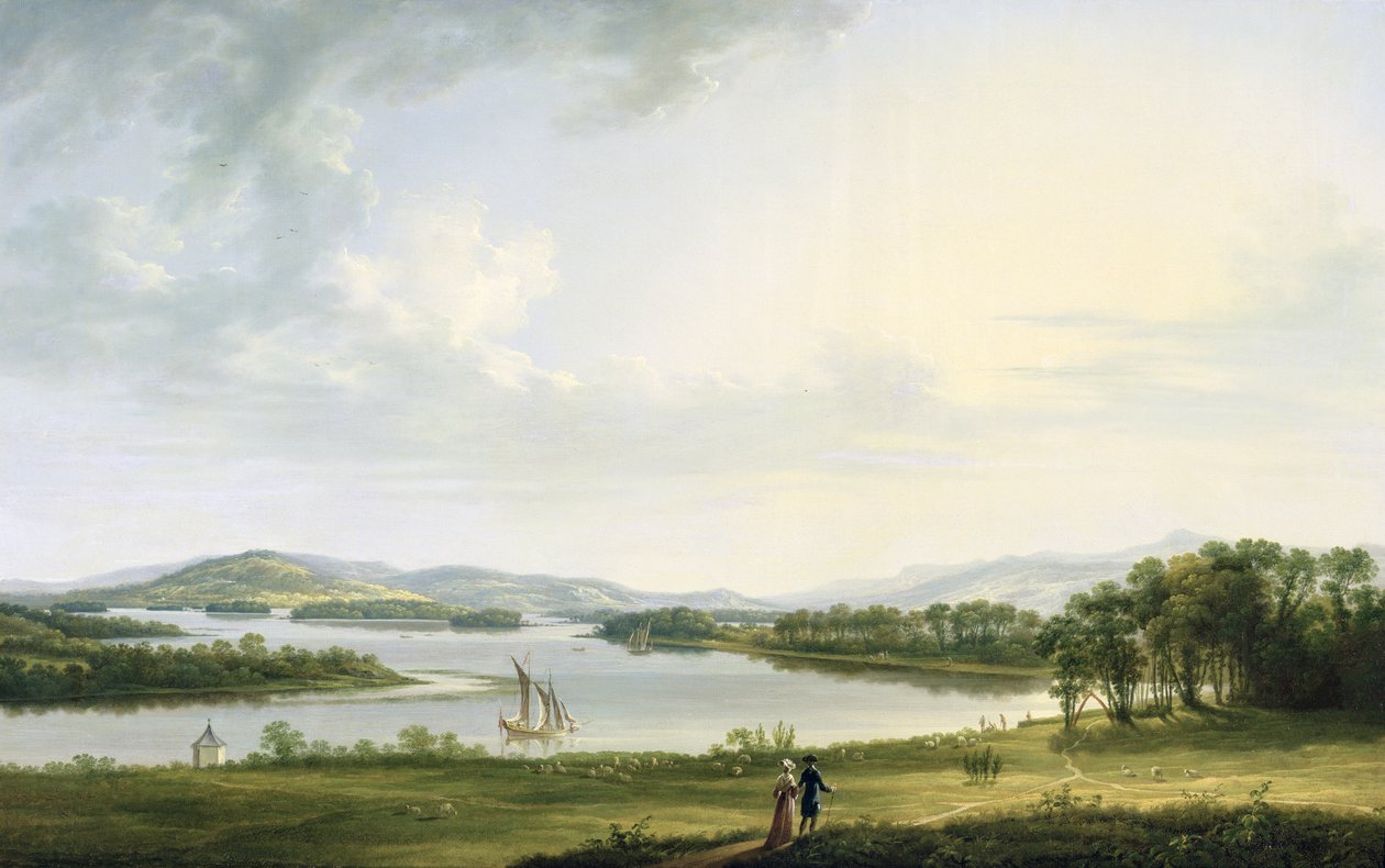 Ein Blick auf Knock Ninney und einen Teil von Lough Erne von Bellisle, County Fermanagh, 1771 von Thomas Roberts