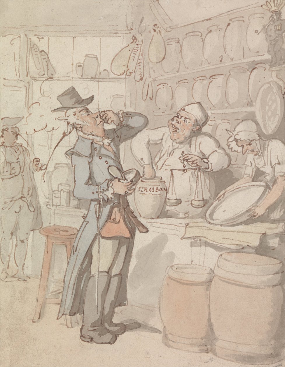 Ein Mann kauft Schnupftabak von Thomas Rowlandson