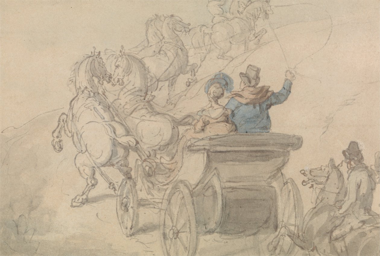 Ein Phaeton und Sechs von Thomas Rowlandson