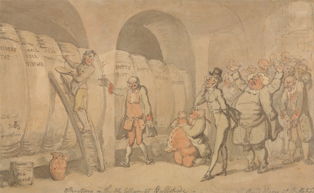 Änderungen im Bierkeller in Bullstrode von Thomas Rowlandson