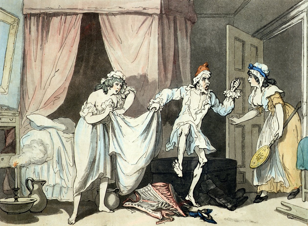 Feuchte Blätter, aquatintiert von Thomas Malton, veröffentlicht 1791 von Thomas Rowlandson