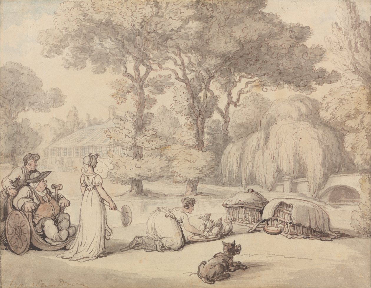 Die Enten füttern von Thomas Rowlandson