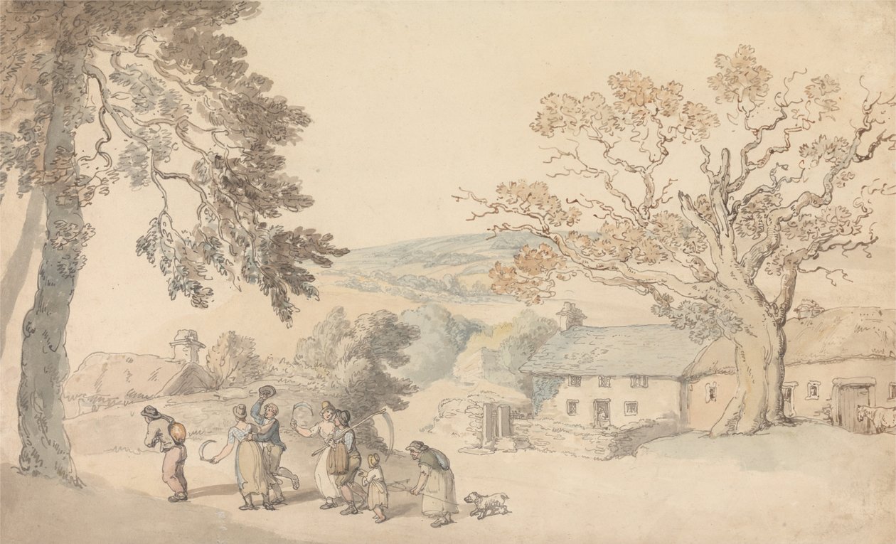 Erntearbeiter machen sich auf den Weg von Thomas Rowlandson