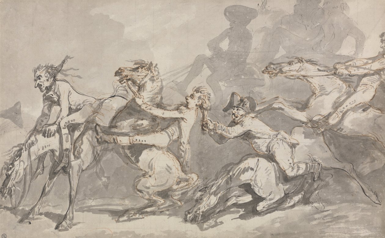 Zusammenstoß der Reiter von Thomas Rowlandson