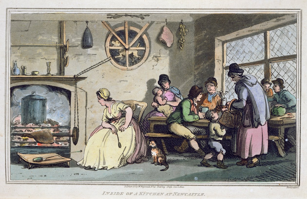Innenansicht einer Küche in Newcastle, veröffentlicht 1800 von Thomas Rowlandson