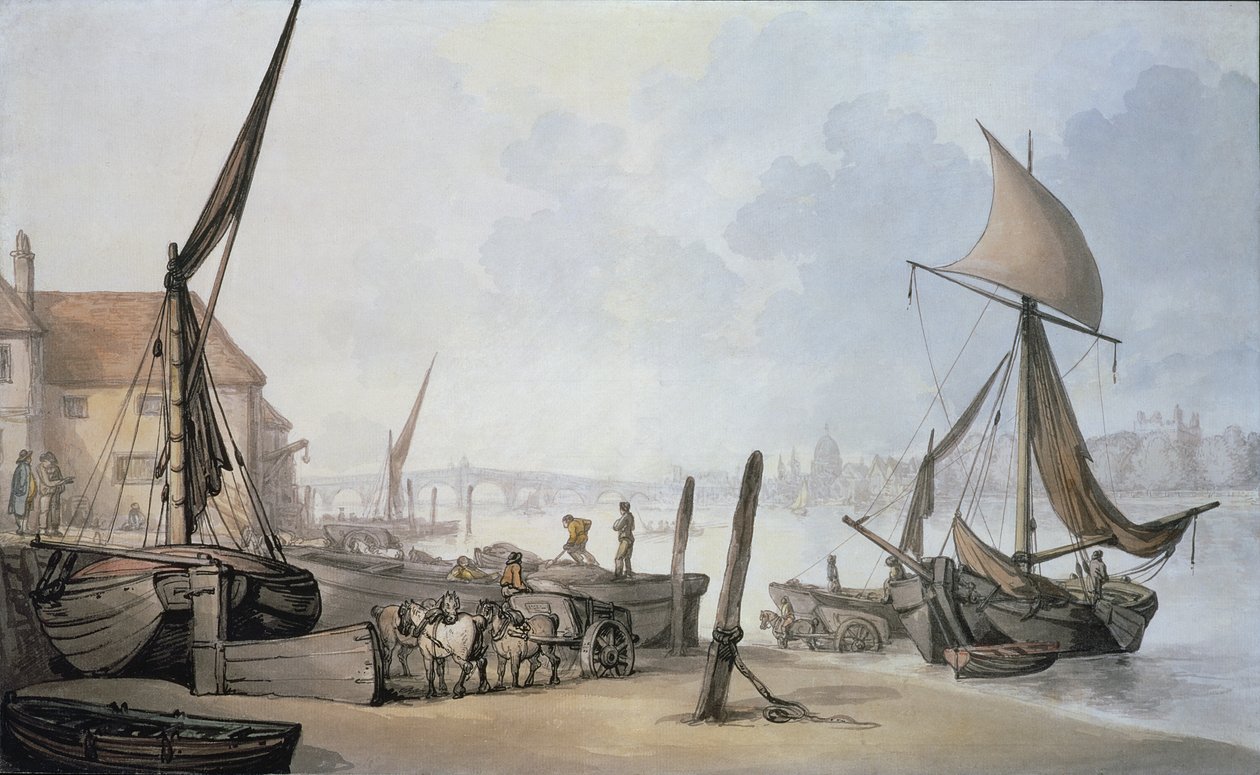 Ebbe an der Themse von Thomas Rowlandson