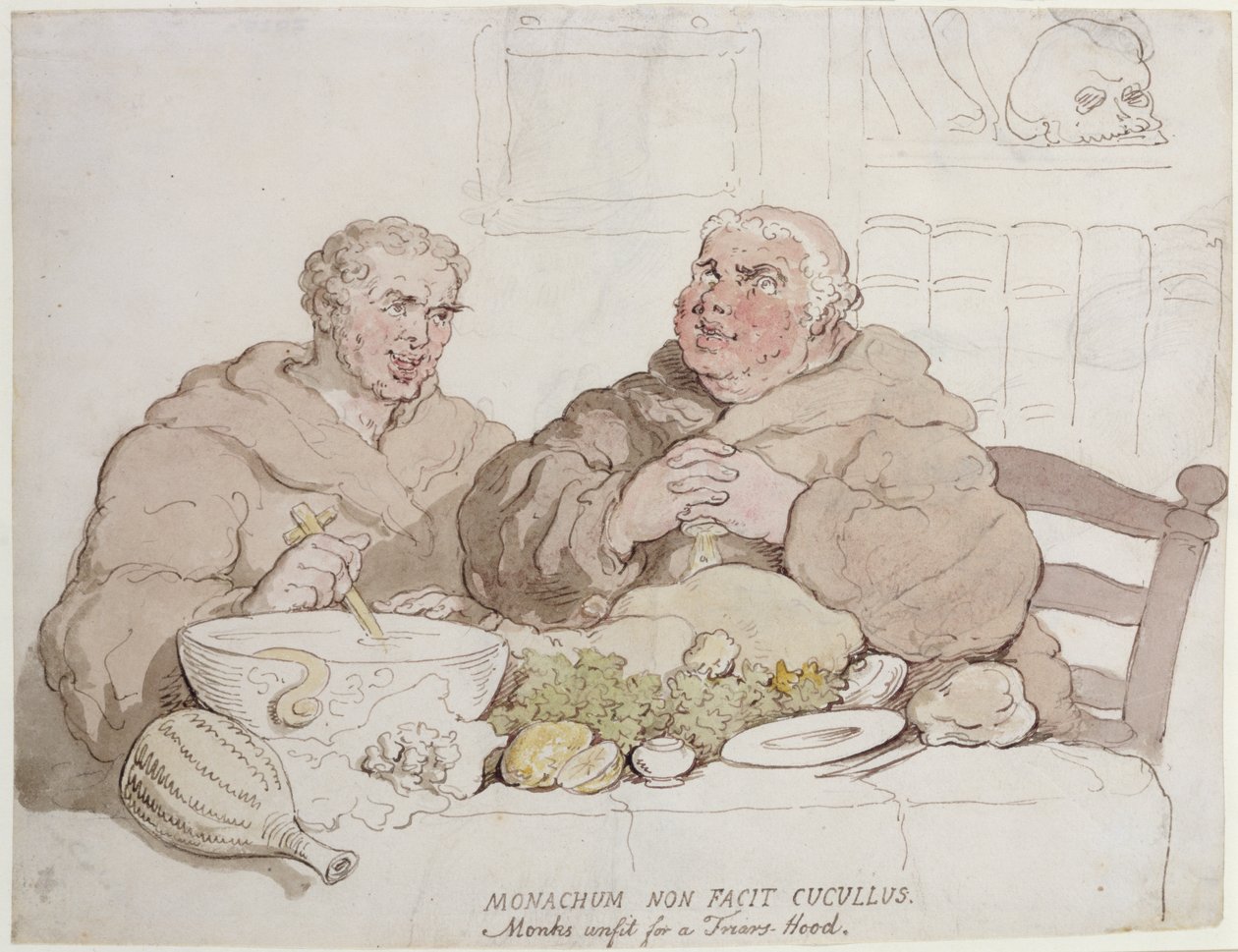 Monachum Non Facit Cucullus - Mönche ungeeignet für eine Mönchskutte von Thomas Rowlandson