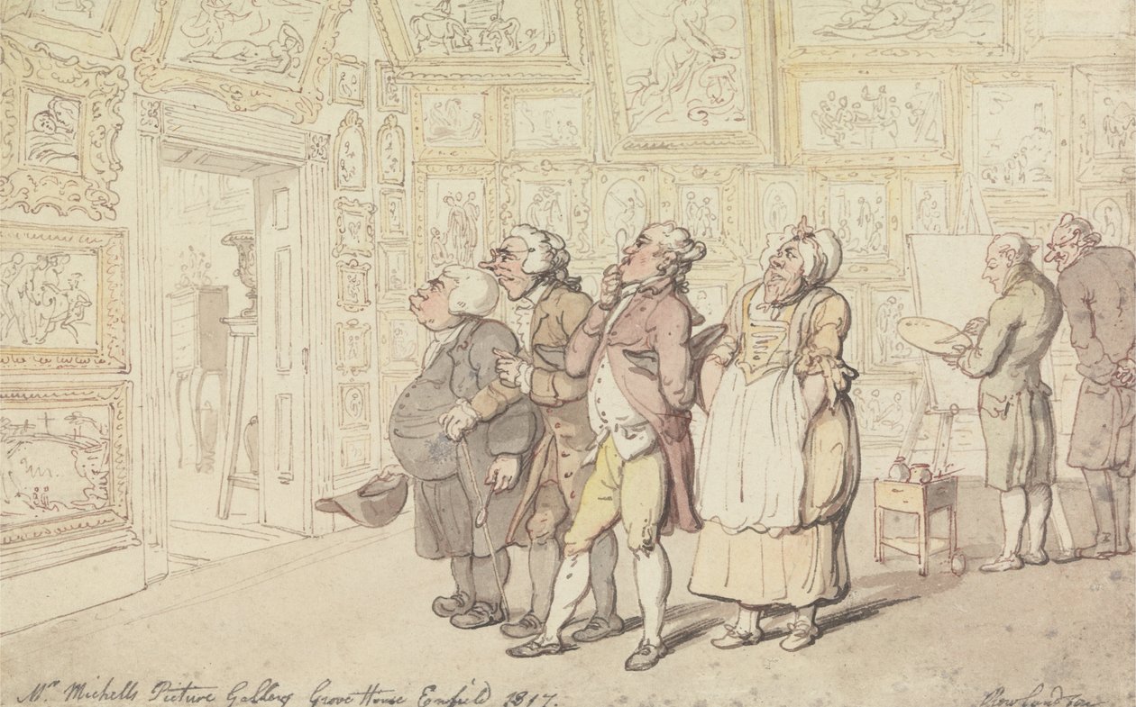 Mr. Michells Bildergalerie, Grove House, Enfield 1817 von Thomas Rowlandson