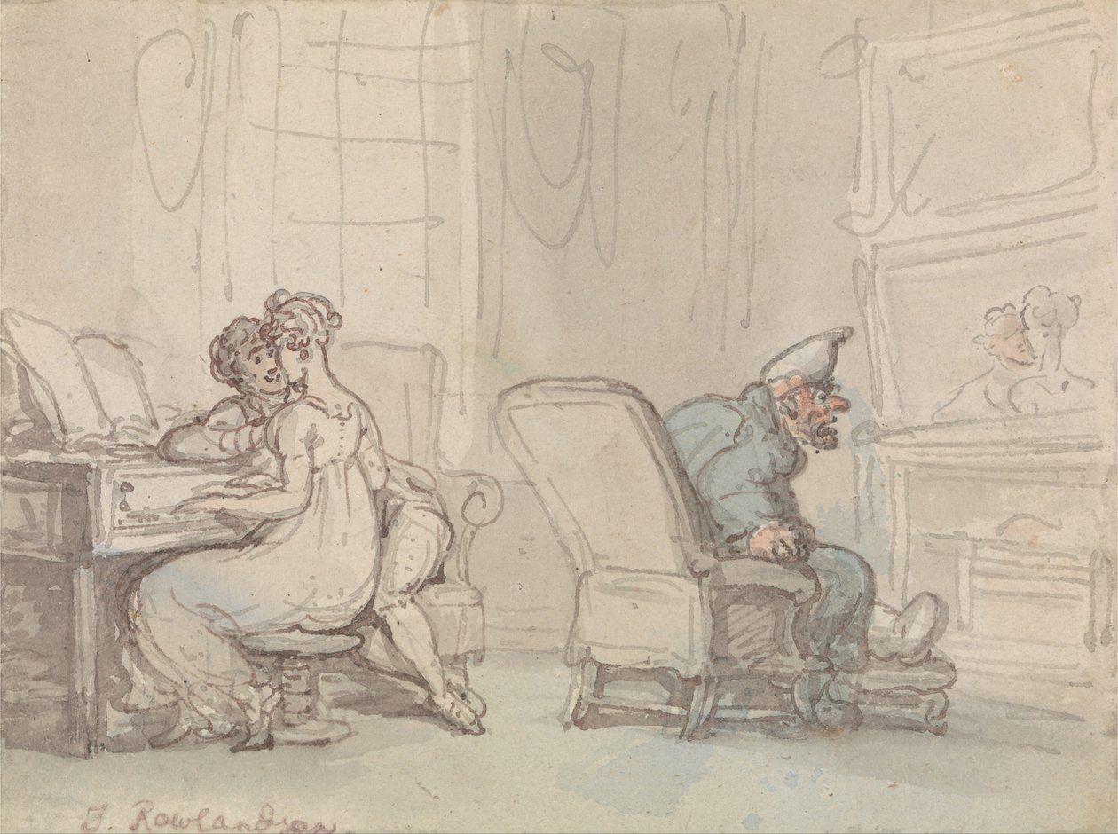 Reflexionen oder die Musikstunde von Thomas Rowlandson