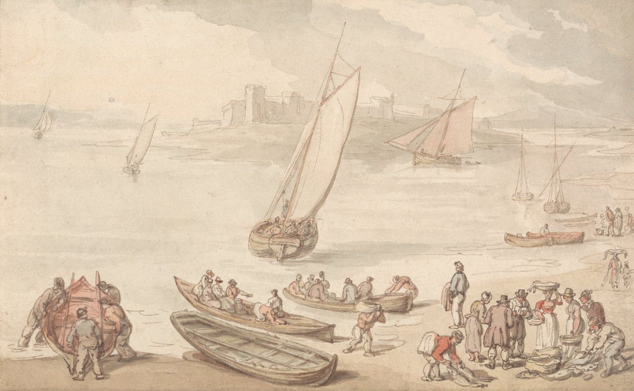 Fischverkauf am Strand von Thomas Rowlandson