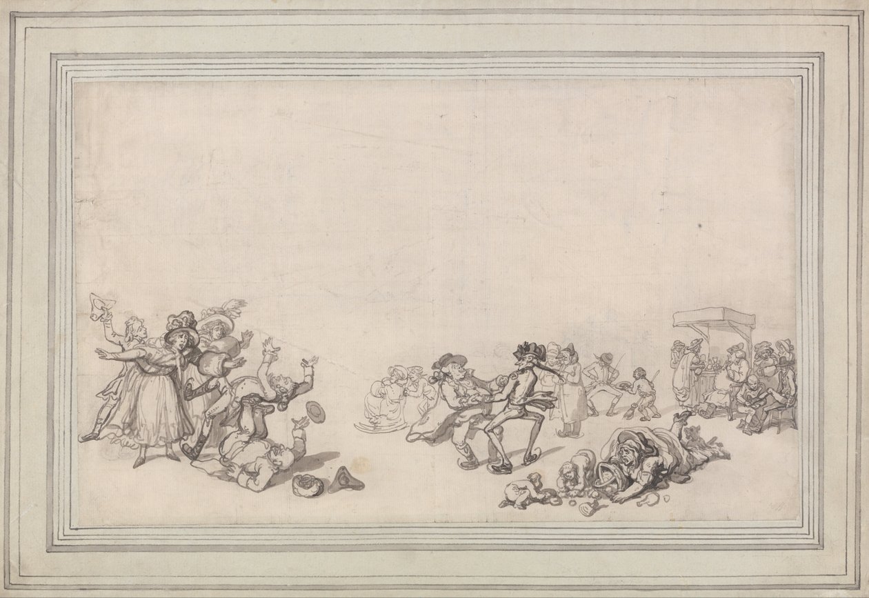 Schlittschuhlaufen auf der Serpentine von Thomas Rowlandson