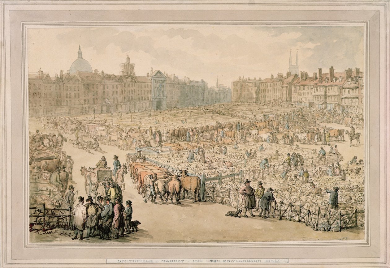 Smithfield Market, 1810 von Thomas Rowlandson