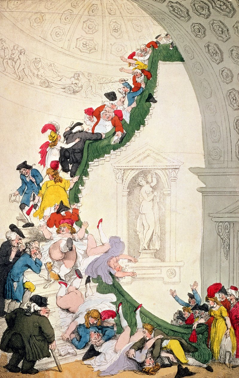 Die Ausstellungstreppe, ca. 1800 von Thomas Rowlandson