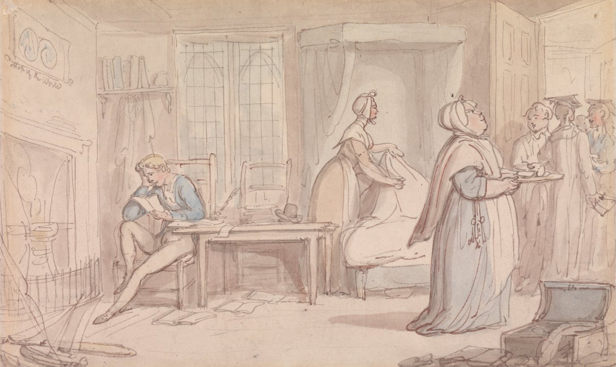 Das Zimmer der Studenten von Thomas Rowlandson